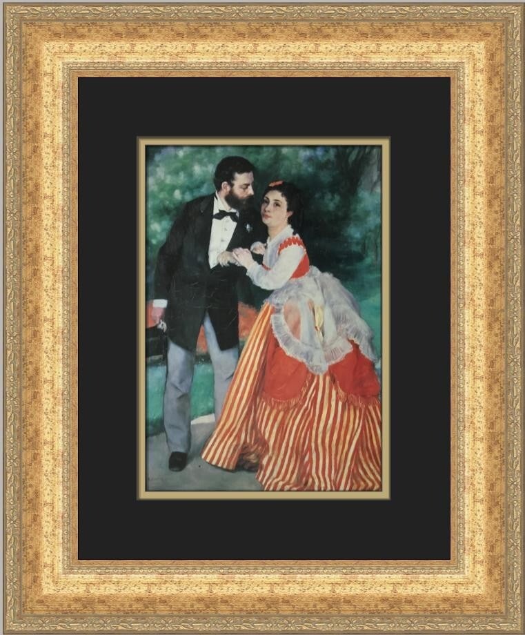 Pierre-Auguste Renoir Portrait of M & Mme Sisley Custom Framed Print 1984: Pierre-Auguste Renoir Portrait of M & Mme Sisley Custom Framed Print 1984 This exquisite custom framed print features Pierre-Auguste Renoir's celebrated artwork, "Portrait of M & Mme Sisley." Measurin