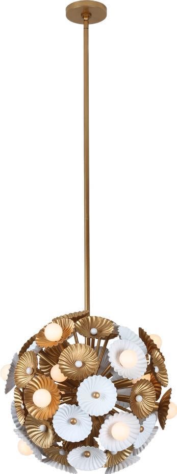 Kalco Brass Semi Flush Light Fixture 15-Light Dimmable (1 of 1)