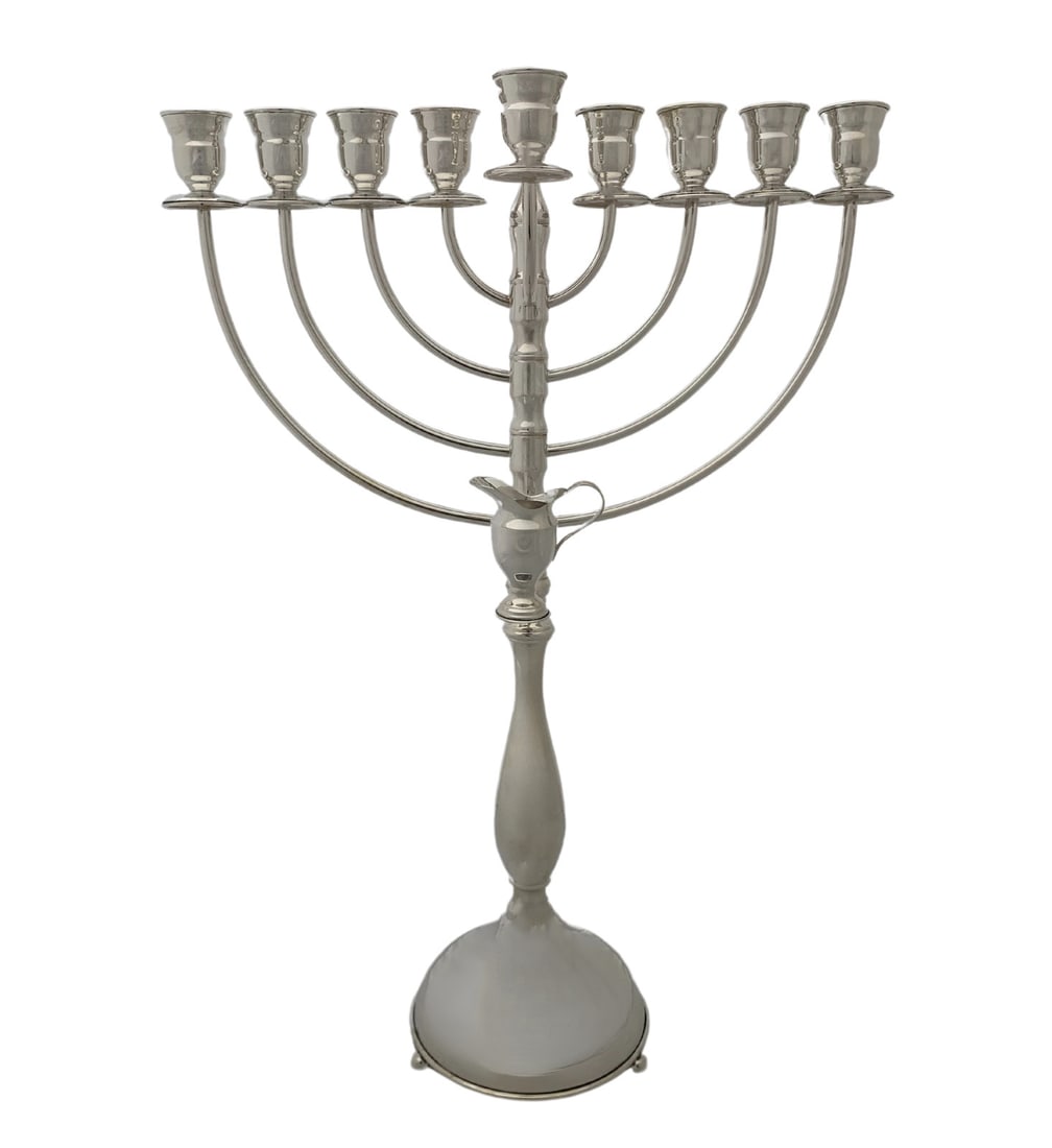 Elegant Italian 925 Sterling Silver Round Menorah 24 Inches (1 of 2)