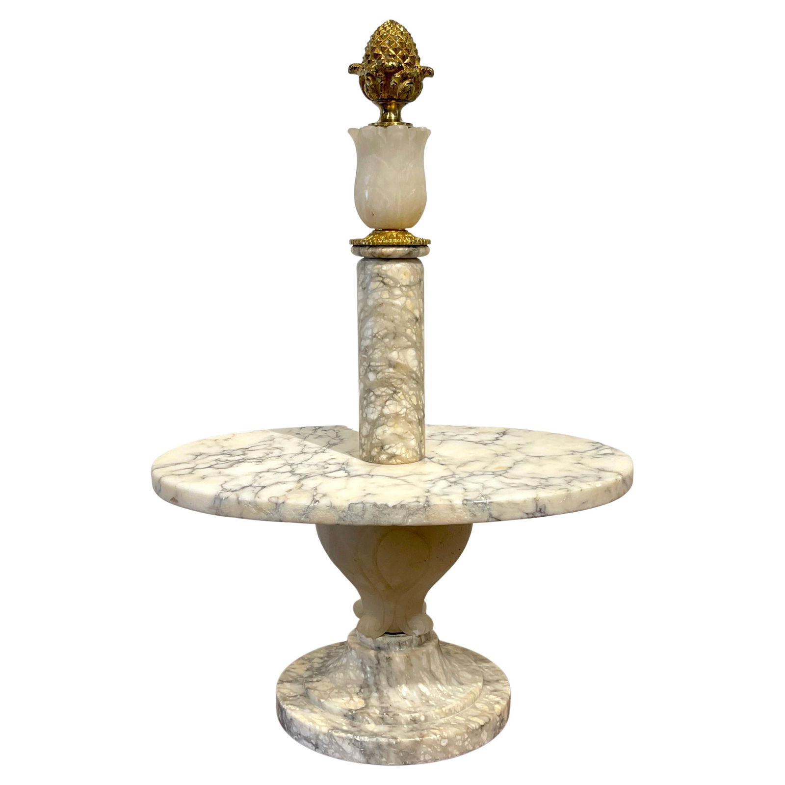 Antique French Belle Epoque Marble Ormolu Tazza Centerpiece 25in: Antique French Belle Epoque Marble Ormolu Tazza Centerpiece 25in This exquisite Antique French Neoclassical Pastry Centerpiece, also known as a Tazza, is a stunning example of Belle Epoque craftsmansh