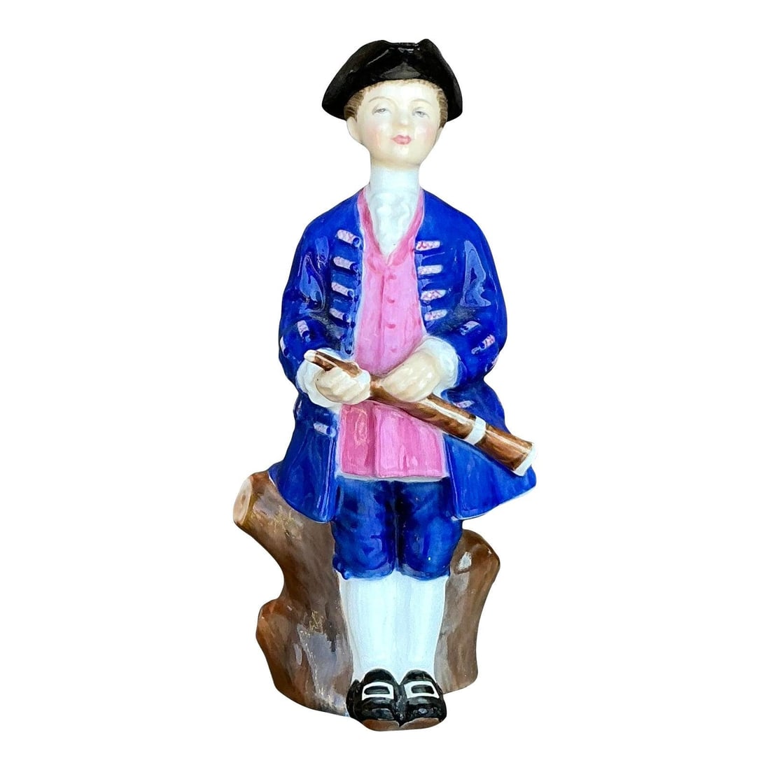 Vintage Hand Painted Ceramic Military Figurine 18th Century Style: Vintage Hand Painted Ceramic Military Figurine 18th Century Style Add a touch of refined whimsy and historical charm to your decor with this hand-painted vintage ceramic military figure. Dressed in an