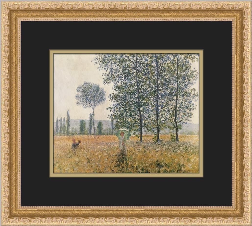 Claude Monet Fields in Spring Custom Framed Art Print 14 x 13: Claude Monet Fields in Spring Custom Framed Art Print 14 x 13 Celebrate the beauty of nature with this stunning custom framed print titled "Fields in Spring" by renowned artist Claude Monet. This vibr