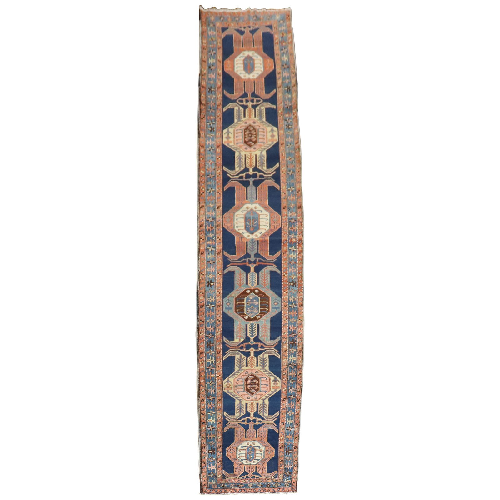 Late 19th Century Tribal Heriz Serapi Wool Runner 42 x 216 in Iran (1 of 11)