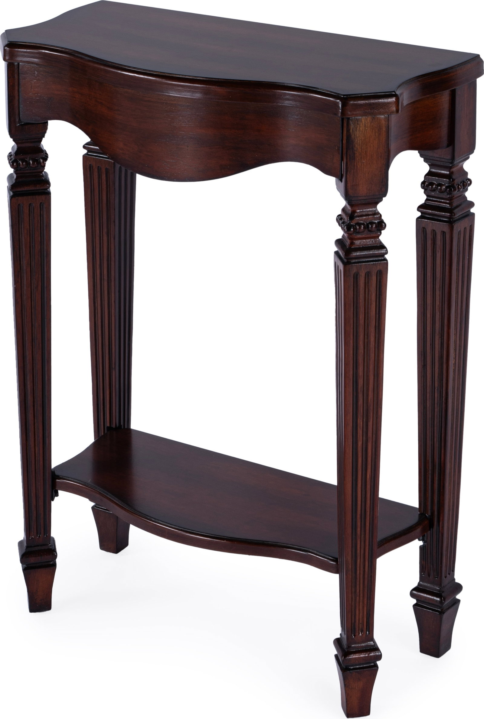 Butler Cherry Veneer Heritage Console Rectangular Brown Finish: Butler Cherry Veneer Heritage Console Rectangular Brown Finish This Elegant Cherry Veneer Heritage Console combines functionality with a sophisticated aesthetic. Crafted from cherry veneer, poplar, re