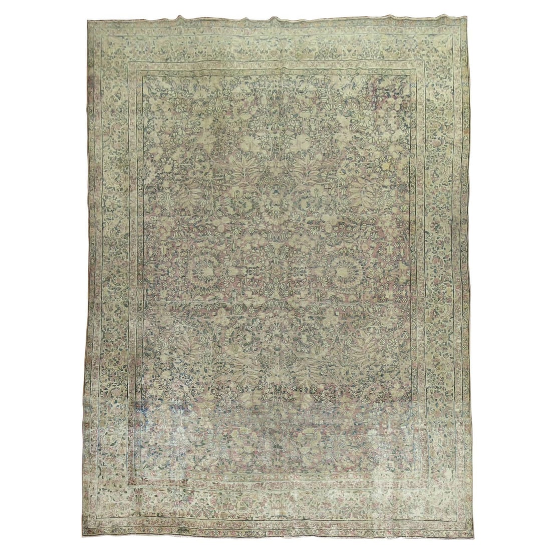 Zabihi Collection Antique Kerman Rug Lavender Floral Design 103 x 144 in: Zabihi Collection Antique Kerman Rug Lavender Floral Design 103 x 144 in This exquisite antique Kerman rug from the Zabihi Collection features a stunning all-over floral design in a rare lavender colo