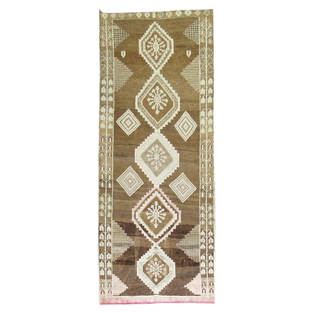 Zabihi Collection Turkish Tribal Runner 56 x 132 Hand-Knotted Wool: Zabihi Collection Turkish Tribal Runner 56 x 132 Hand-Knotted Wool Introducing the Zabihi Collection Turkish Wide Gallery Runner, a stunning piece that seamlessly blends tradition and style. This runn