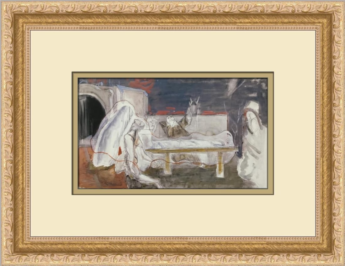 Francis C Watkins Study for Death Custom Framed Impressionist Print: Francis C Watkins Study for Death Custom Framed Impressionist Print This stunning custom framed print titled "Study for Death" by artist Francis C. Watkins showcases the beauty of Impressionism. Creat