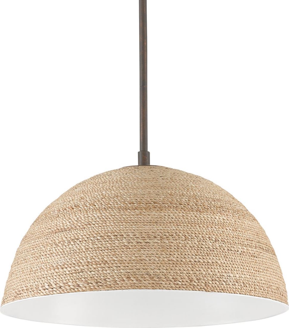 Currey Tobago Modern Adjustable Rope Pendant Light: Currey Tobago Modern Adjustable Rope Pendant Light Illuminate your space with this contemporary Modern Rope Pendant Light, featuring a unique blend of materials such as abaca rope, brass, glass, and w