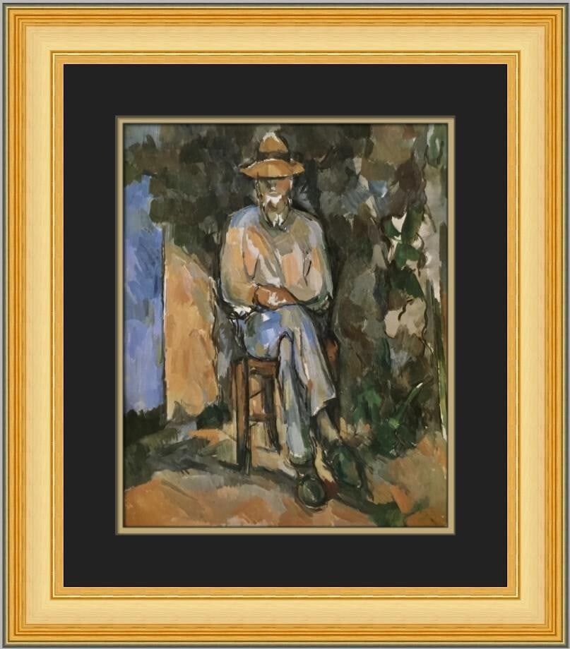 Paul Cezanne Vallier The Gardener Seated Custom Framed Print 20 x 19: Paul Cezanne Vallier The Gardener Seated Custom Framed Print 20 x 19 This exquisite custom framed print features Paul Cezanne's iconic artwork titled 'Vallier The Gardener Seated.' Measuring 20 inches