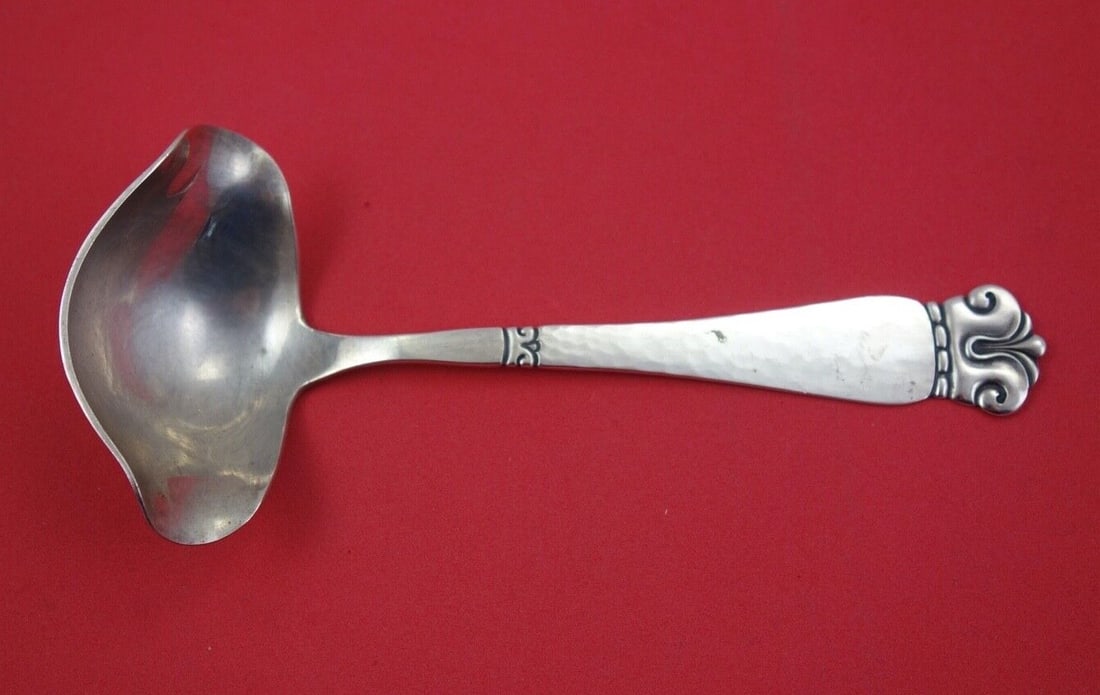 Fredericia Danish Sterling Silver Gravy Ladle 7 Inch Double Spout: Fredericia Danish Sterling Silver Gravy Ladle 7 Inch Double Spout This exquisite 7" gravy ladle is crafted from high-quality sterling silver and features the elegant Danish Sterling pattern by various