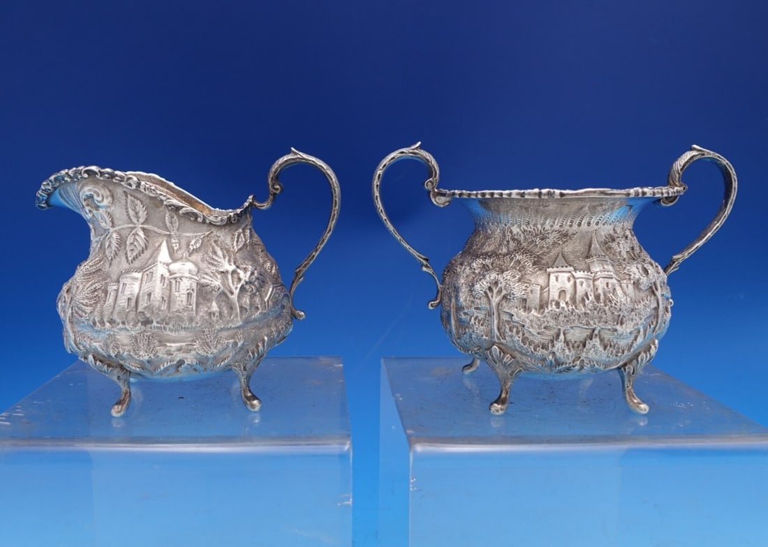Schofield Baltimore Rose Sterling Silver Sugar Creamer Set 2pc (1 of 18)