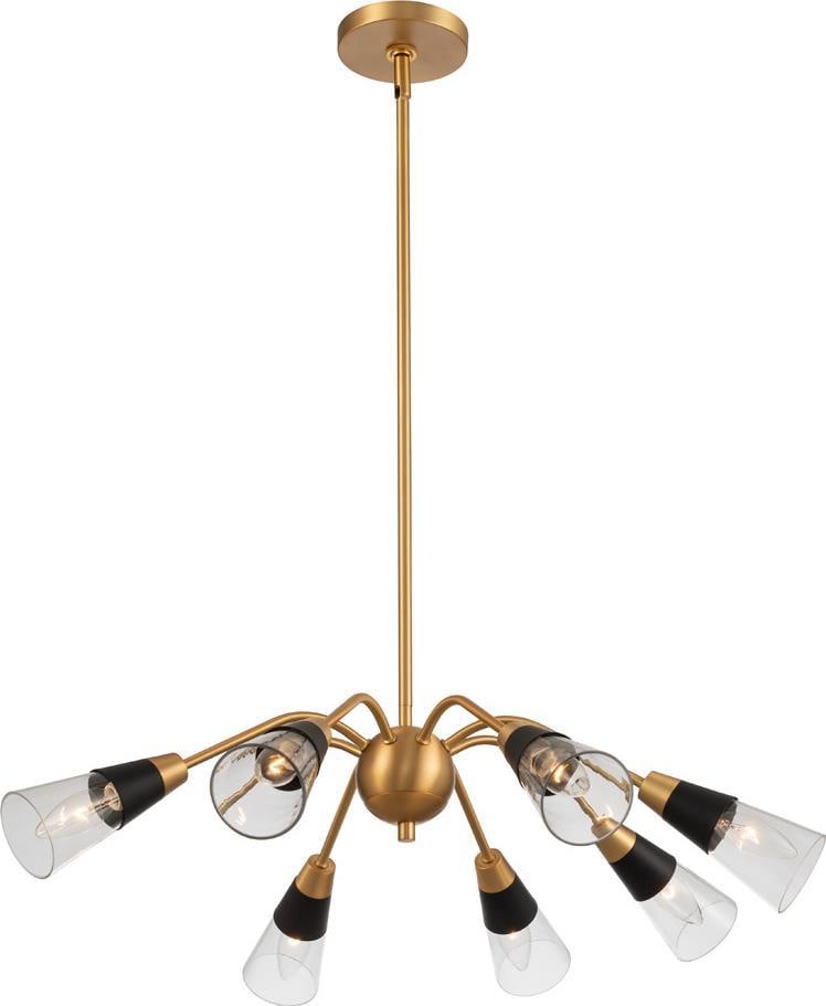 Kalco Ponti 8-Light Chandelier Matte Black Mid-Century Modern: Kalco Ponti 8-Light Chandelier Matte Black Mid-Century Modern Illuminate your space with this exquisite Vintage Style Ponti 8 Light Chandelier, designed in a stunning Mid-Century Modern style. This ch