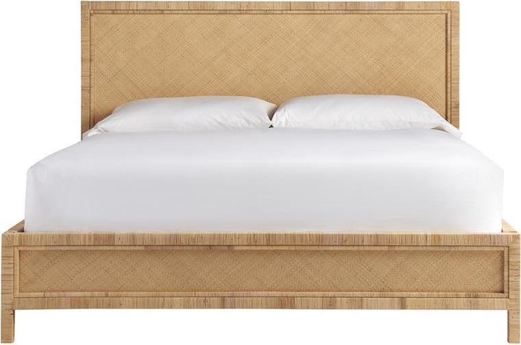 Long Key Queen Bed Natural Rattan Coastal Style by Universal: Long Key Queen Bed Natural Rattan Coastal Style by Universal Introducing the Long Key Queen Bed, a stunning piece crafted from natural rattan, perfect for infusing a coastal style into your bedroom. T