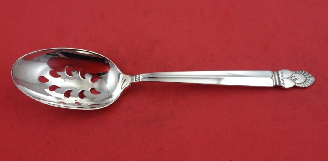 Sterling Silver Slotted Serving Spoon Princess Ingrid Pattern by Frank Whiting: Sterling Silver Slotted Serving Spoon Princess Ingrid Pattern by Frank Whiting This is a custom made sterling silver pierced serving spoon in the Princess Ingrid pattern by Frank Whiting. Featuring a