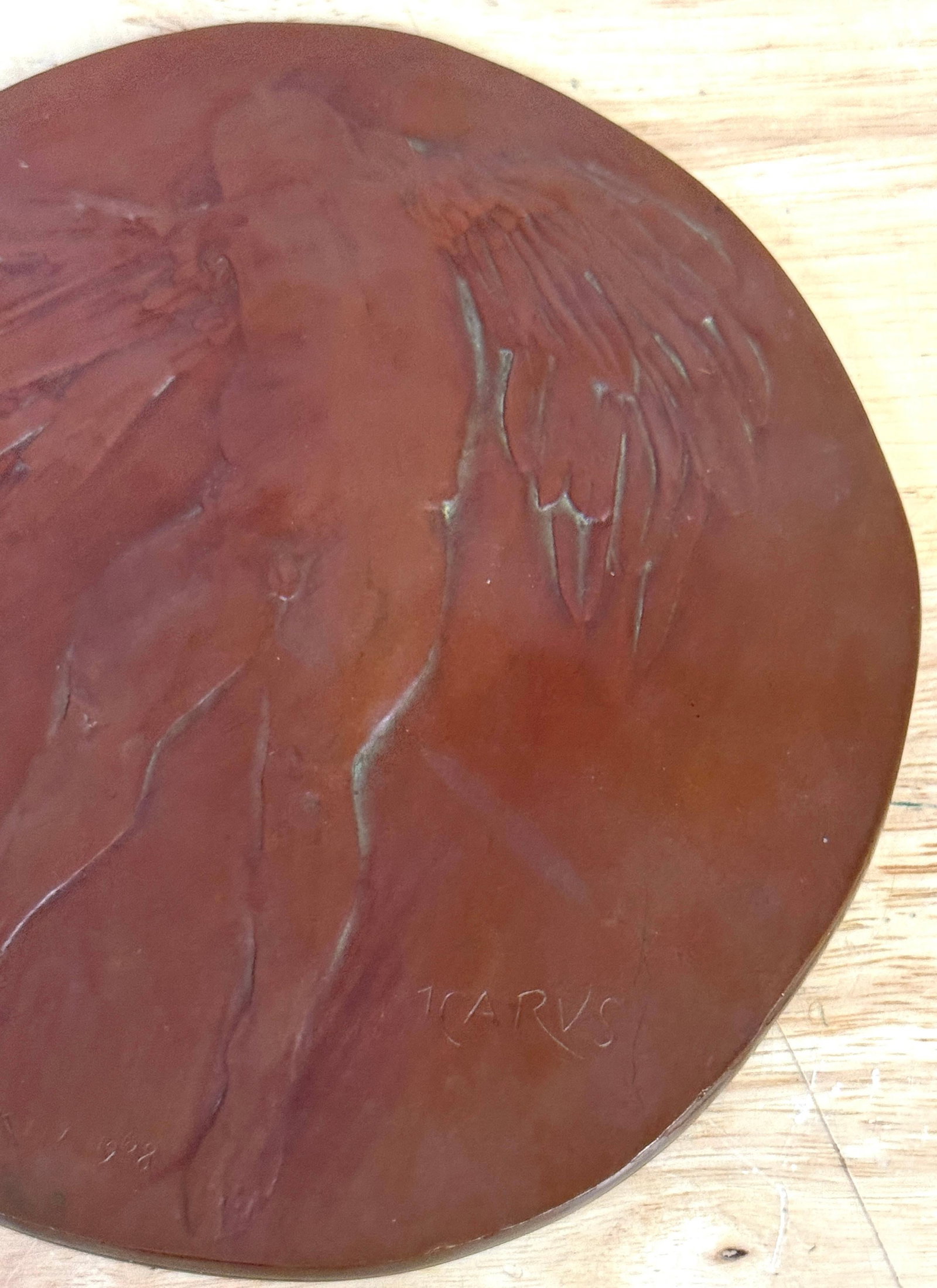 Icarus Cast Bronze Plaque by Leonard Baskin Numbered 3 of 250 1969 - 10