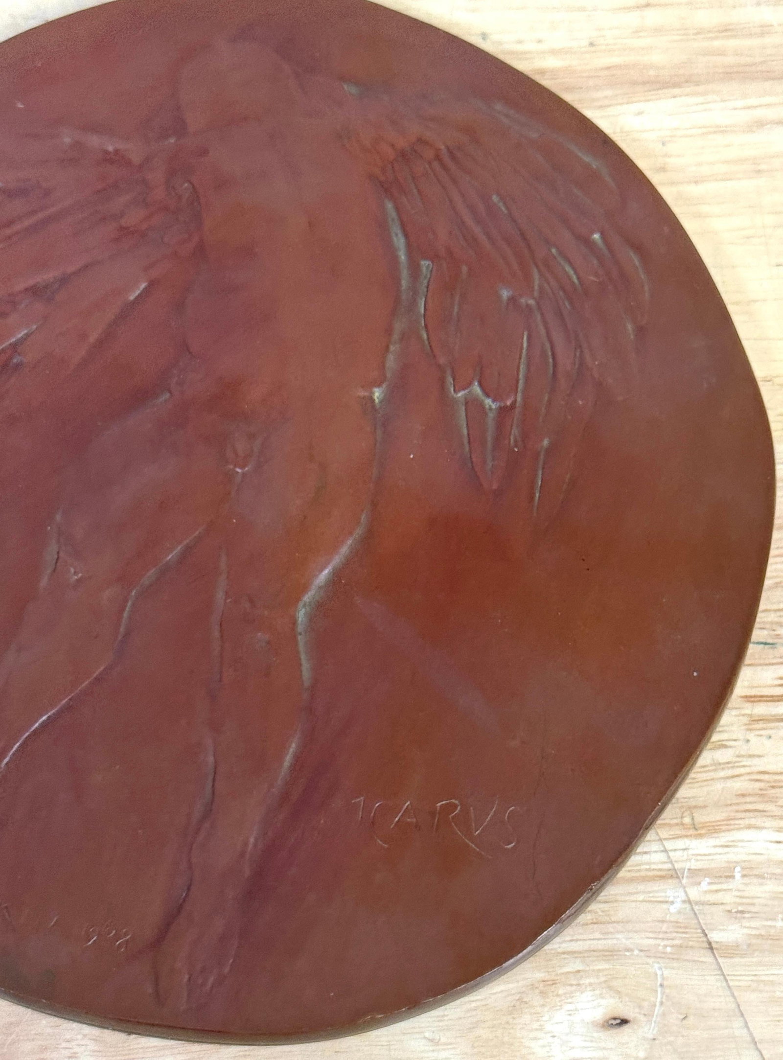 Icarus Cast Bronze Plaque by Leonard Baskin Numbered 3 of 250 1969 - 9