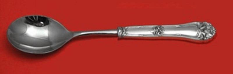 Amston Silver Champlain Sterling Silver Casserole Spoon 11.5 inch: Amston Silver Champlain Sterling Silver Casserole Spoon 11.5 inch This elegant casserole spoon is a stunning piece from the Champlain pattern by Frank Whiting, crafted in sterling silver. The spoon fe