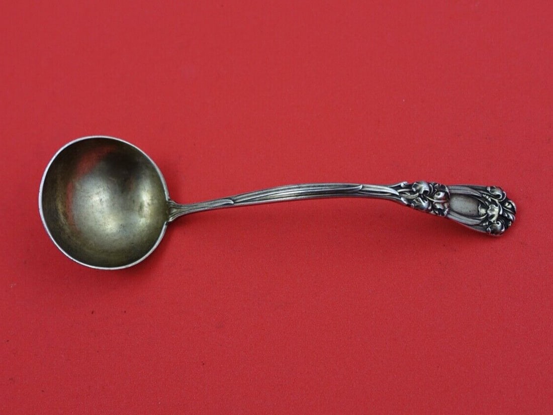 Durgin-Gorham Iris Sterling Silver Mayonnaise Ladle 5 1/4" (1 of 2)