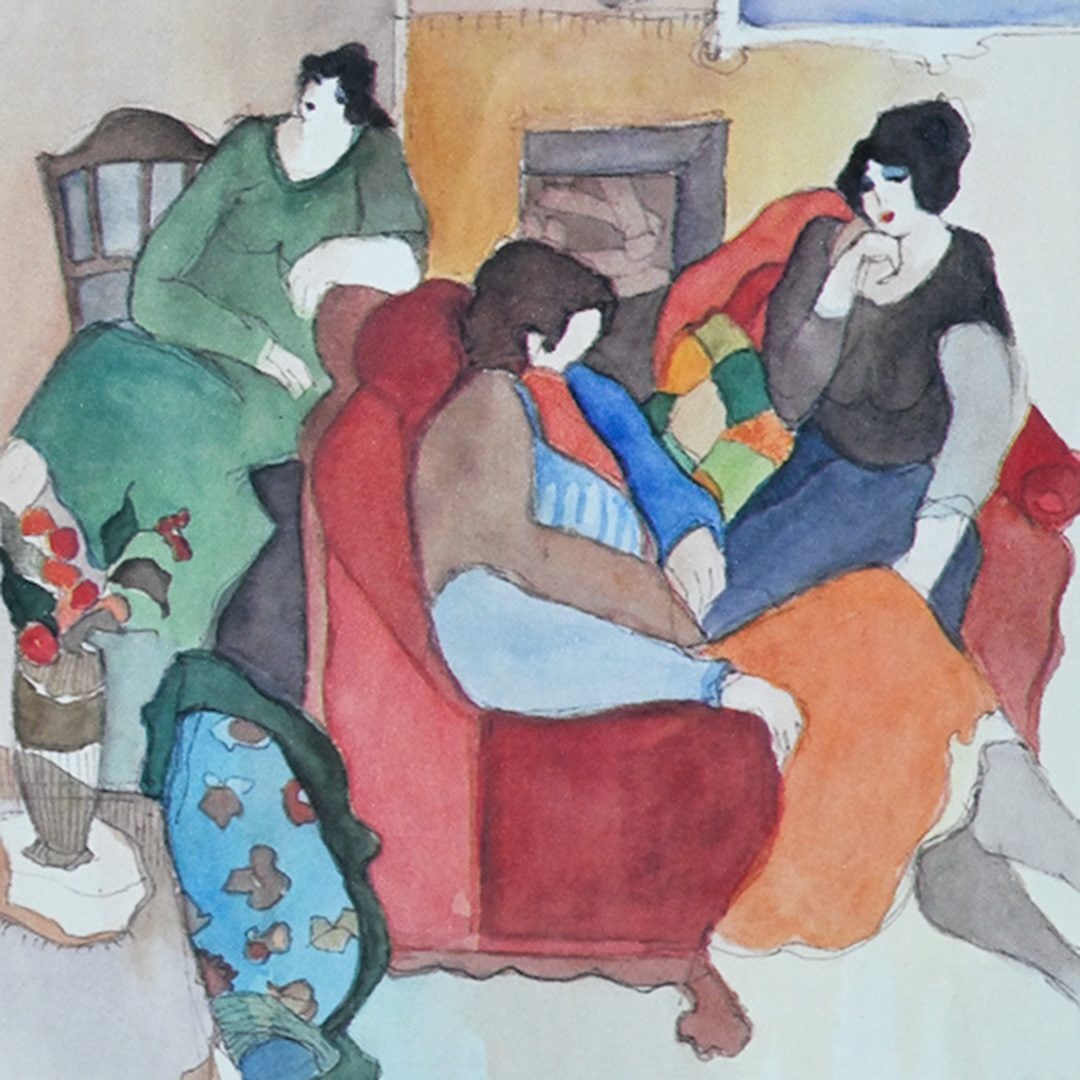 Itzchak Tarkay Limited Edition Framed Impressionist Living Room Scene Painting - 2