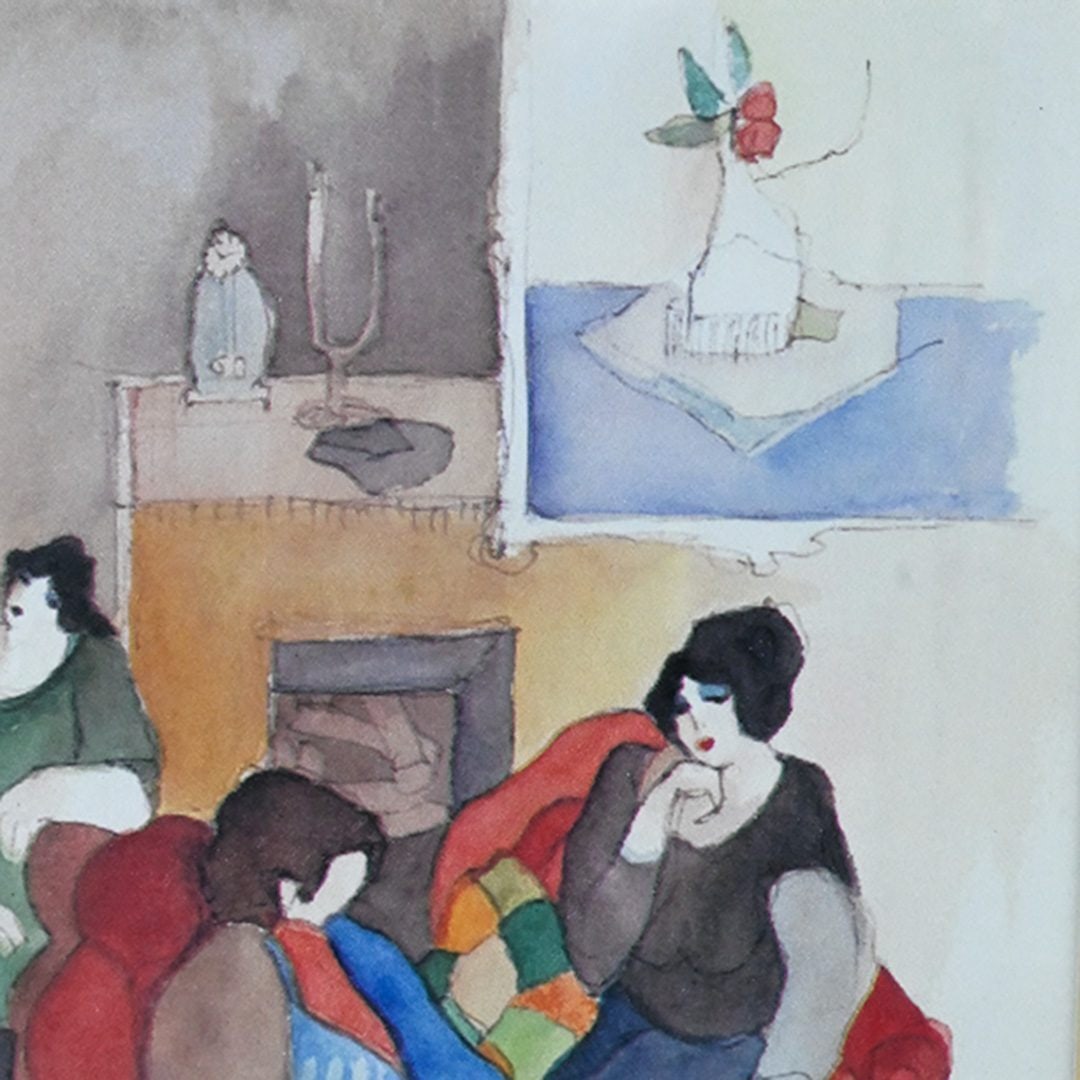 Itzchak Tarkay Limited Edition Framed Impressionist Living Room Scene Painting - 3