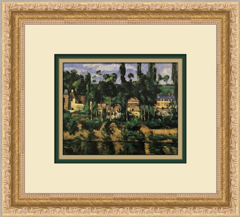 Framed Offset Print Chateau of Medan by Paul Cezanne 10 x 12 Inch: Framed Offset Print Chateau of Medan by Paul Cezanne 10 x 12 Inch This is a custom-framed, open edition offset lithograph print of Paul Cezanne's "Chateau of Medan." Produced in 2000, the print featur