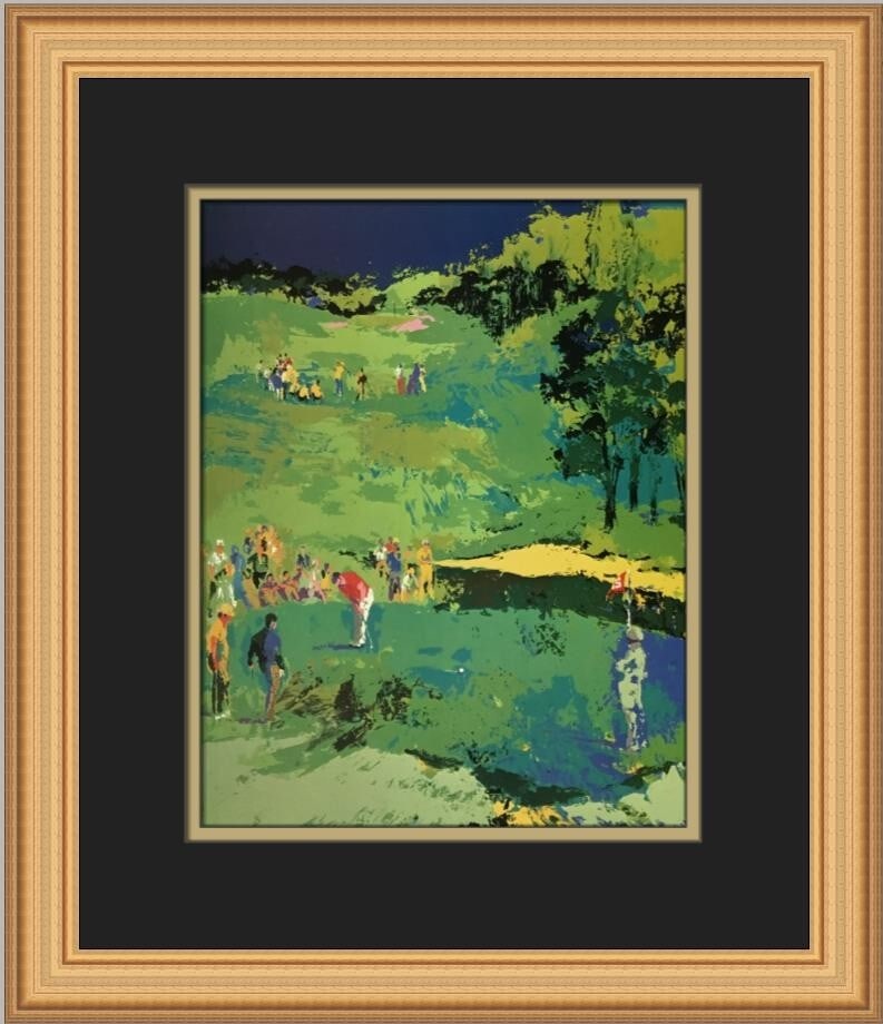 LeRoy Neiman Golf Landscape Custom Framed Print 16 x 14 USA Art: LeRoy Neiman Golf Landscape Custom Framed Print 16 x 14 USA Art This striking custom framed print titled "Golf Landscape" by artist LeRoy Neiman captures the dynamic spirit of the sport. This medium-s