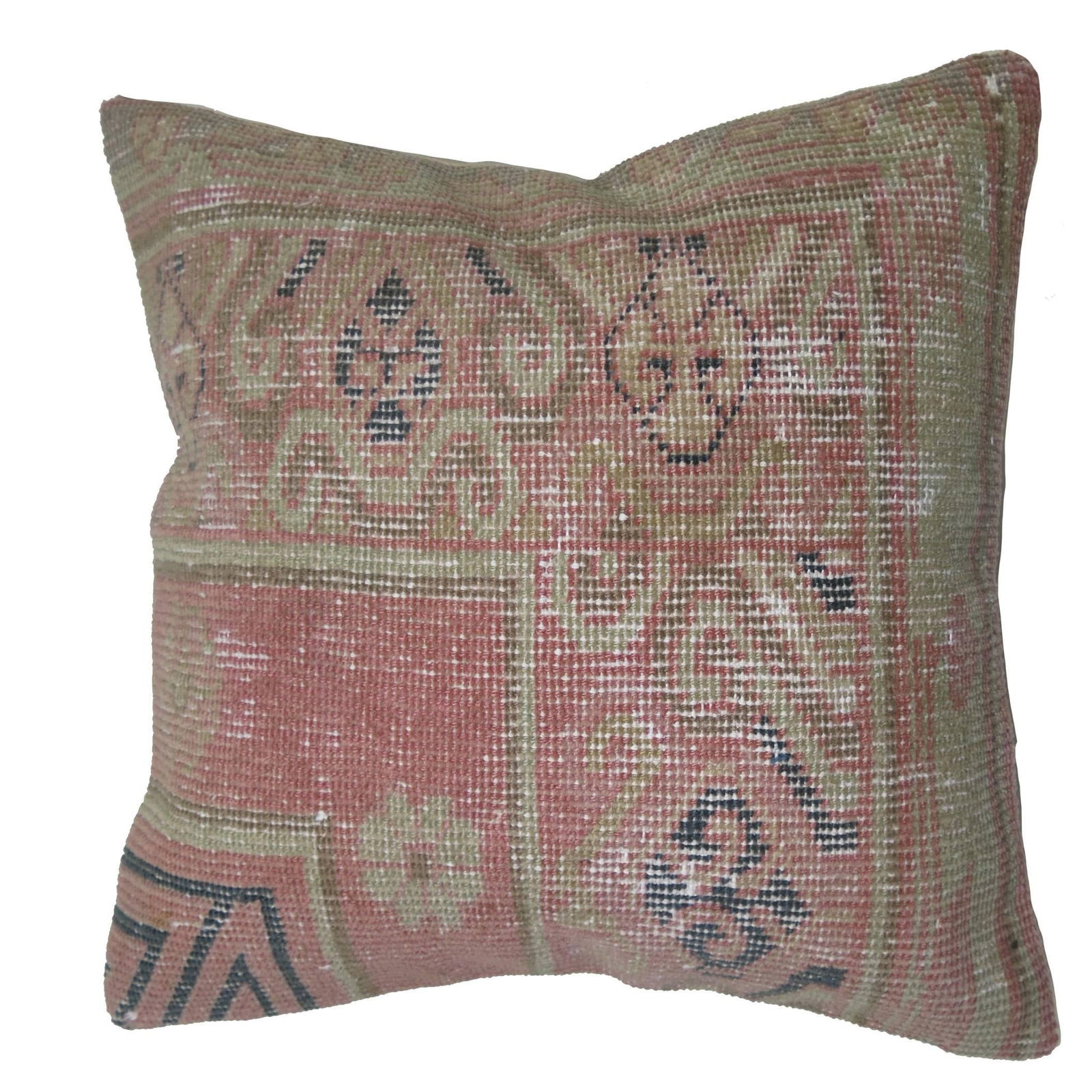 Antique Khotan Rug Pillow Pink Shabby Chic 16x16: Antique Khotan Rug Pillow Pink Shabby Chic 16x16 Add a touch of vintage charm to your decor with this exquisite Pink Shabby Chic Khotan Rug Pillow. Made from a late 19th-century antique Khotan rug, th
