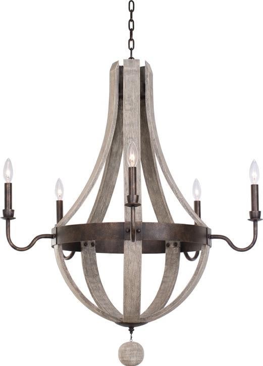 Kalco Coastal Farmhouse 5 Light Bowl Chandelier in Florence Gold (1 of 1)