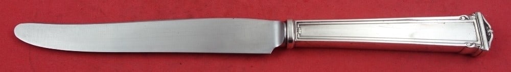 International Sterling Theseum Dinner Knife 9 5/8 inch Stainless Blade: International Sterling Theseum Dinner Knife 9 5/8 inch Stainless Blade This exquisite dinner knife features the Theseum pattern by International Silver, combining the elegance of sterling silver with