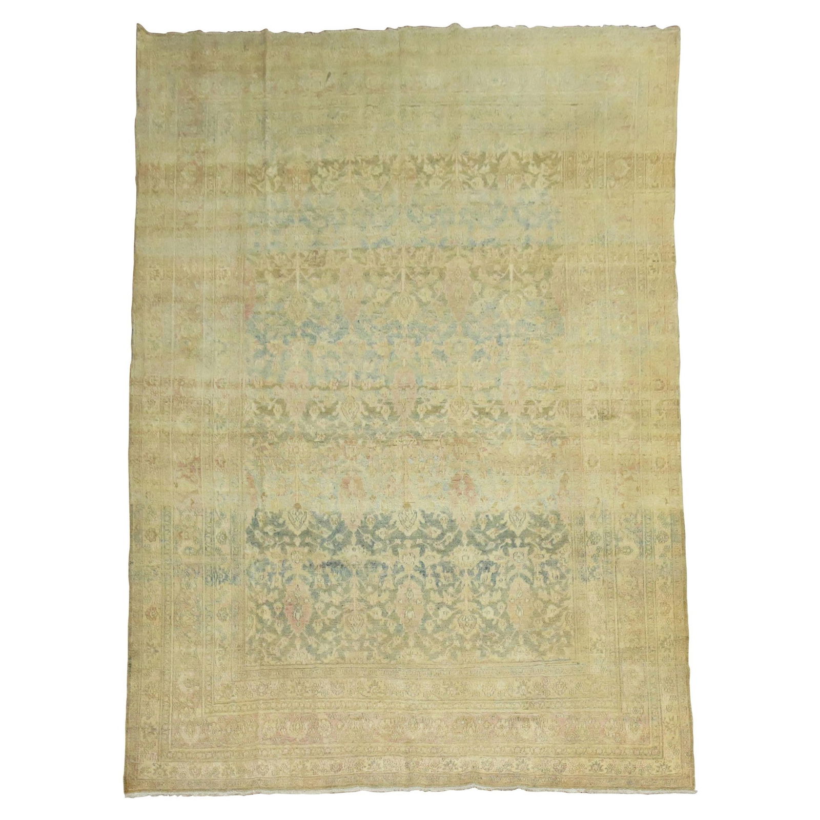 Zabihi Collection Antique Persian Khorassan Tabriz Rug 8' x 11'8'' Hand-Woven Wool: Zabihi Collection Antique Persian Khorassan Tabriz Rug 8' x 11'8'' Hand-Woven Wool Discover the exquisite beauty of this Antique Khorassan Rug from the Zabihi Collection. Measuring 8' x 11'8" (243.84