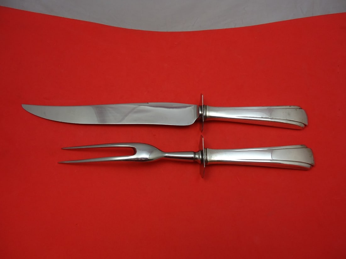 Richard Dimes Debutante Sterling Silver 2pc Roast Carving Set 13 3/4" (1 of 1)