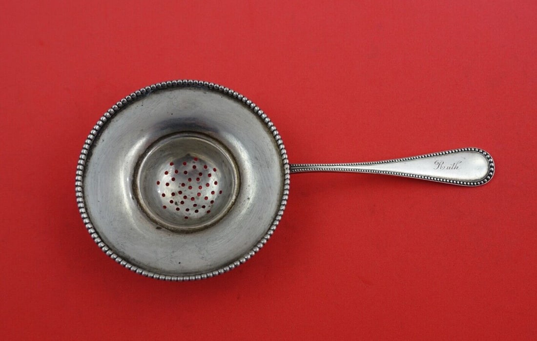 Watson Plymouth Sterling Silver Tea Strainer 6 7/8" Monogrammed Ruth (1 of 2)