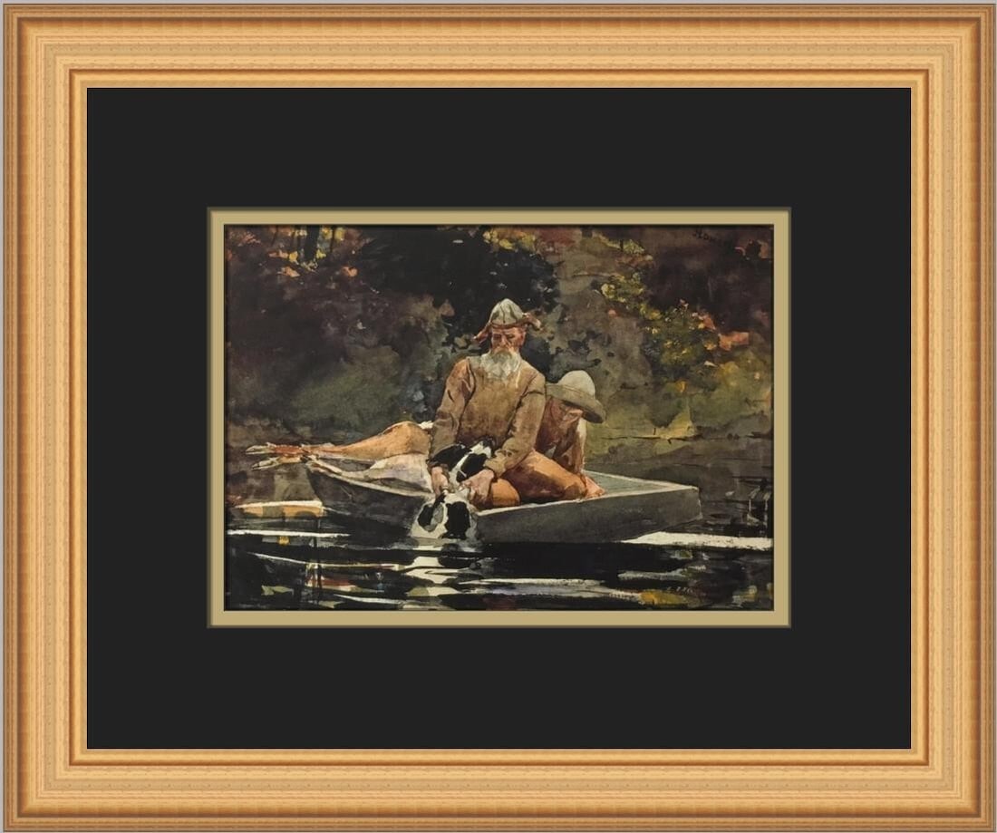 Winslow Homer After the Hunt Custom Framed Art Print 12 x 14: Winslow Homer After the Hunt Custom Framed Art Print 12 x 14 This exquisite custom framed print titled "After the Hunt" by renowned artist Winslow Homer captures the essence of expressionism and impre