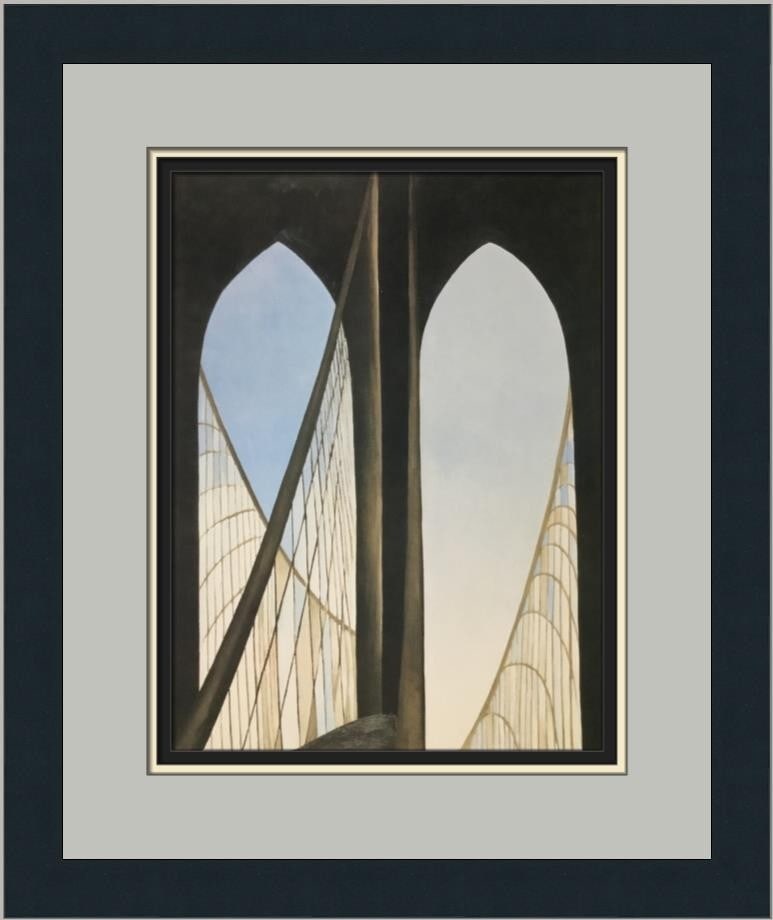 Georgia O'Keeffe Brooklyn Bridge Custom Framed Print 16x14 Art: Georgia O'Keeffe Brooklyn Bridge Custom Framed Print 16x14 Art This exquisite custom framed print features the iconic artwork "Brooklyn Bridge" by renowned artist Georgia O'Keeffe. Measuring 14 in x 1