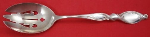 Wallace Silver Swirl Sterling Silver Serving Spoon 8 3/8 Vintage (1 of 2)