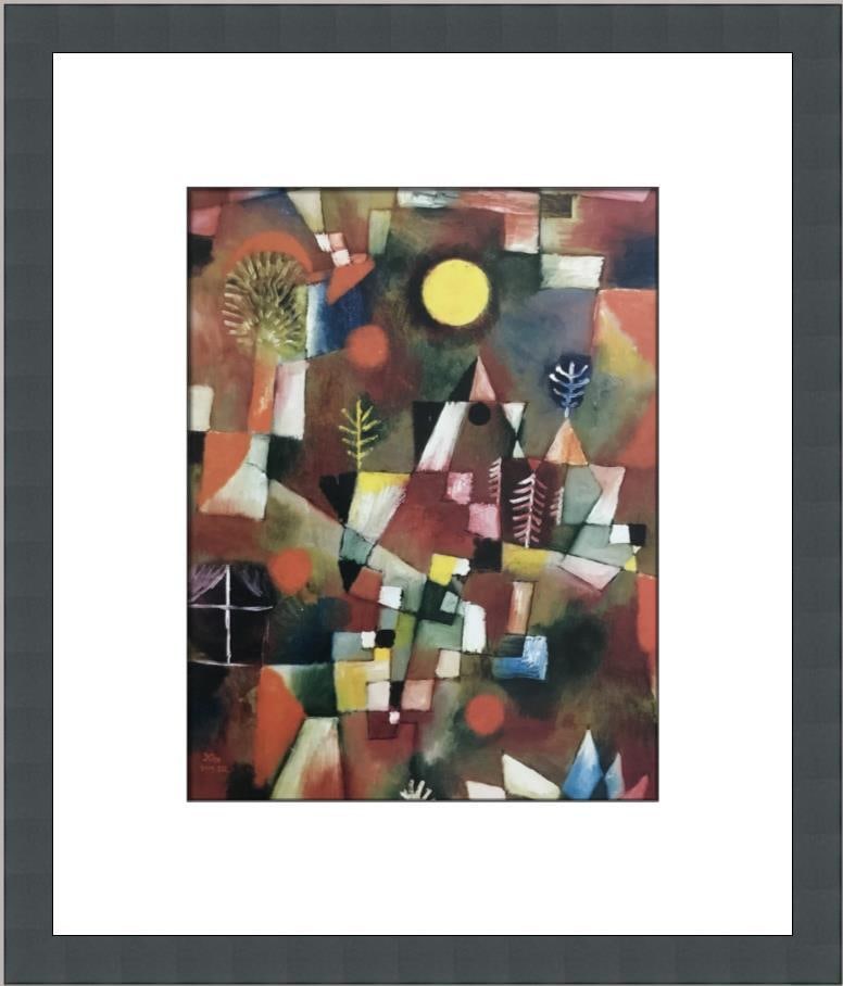 Paul Klee Full Moon Custom Framed Lithograph Print 1988: Paul Klee Full Moon Custom Framed Lithograph Print 1988 Enhance your art collection with this exquisite custom framed print titled "Full Moon" by the renowned artist Paul Klee. This stunning piece sho