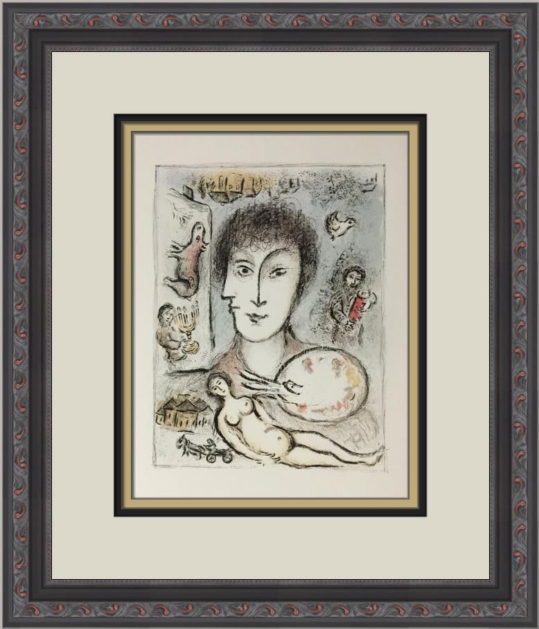 Marc Chagall Double Face I Custom Framed Lithograph Art Print (1 of 2)