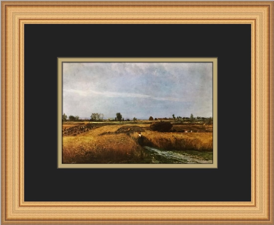 Charles Daubigny The Reaping Custom Framed Art Print 11 x 14: Charles Daubigny The Reaping Custom Framed Art Print 11 x 14 This stunning custom framed print titled "The Reaping" by artist Charles Daubigny captures a beautiful expressionism impressionism realism