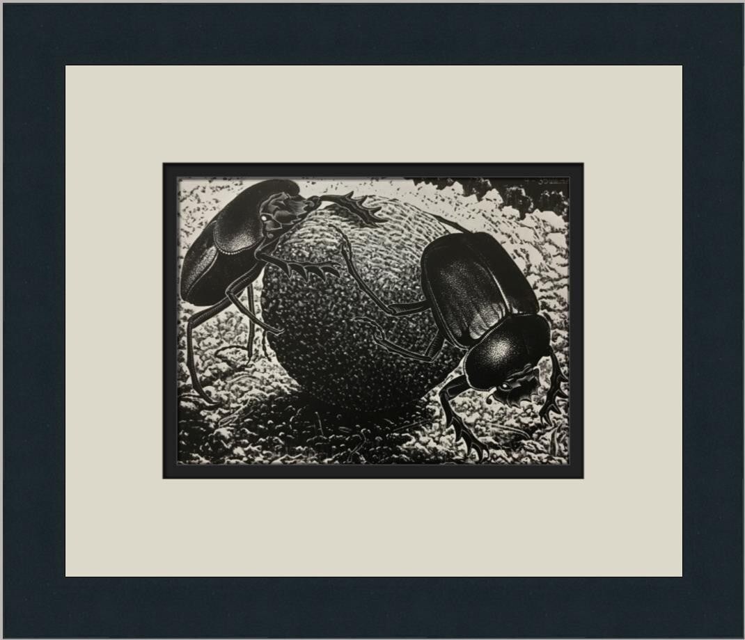 M.C. Escher Scarabs Custom Framed Print 1974 Abstract Art (1 of 2)