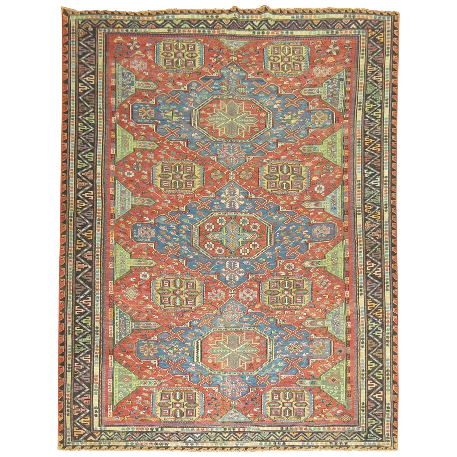 Antique Soumak Tribal Rug 87 x 108 in Caucasus Late 19th Century (1 of 10)