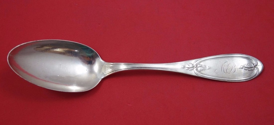 Shreve Olive Sterling Silver Serving Spoon 8 1/4 Monogrammed (1 of 1)