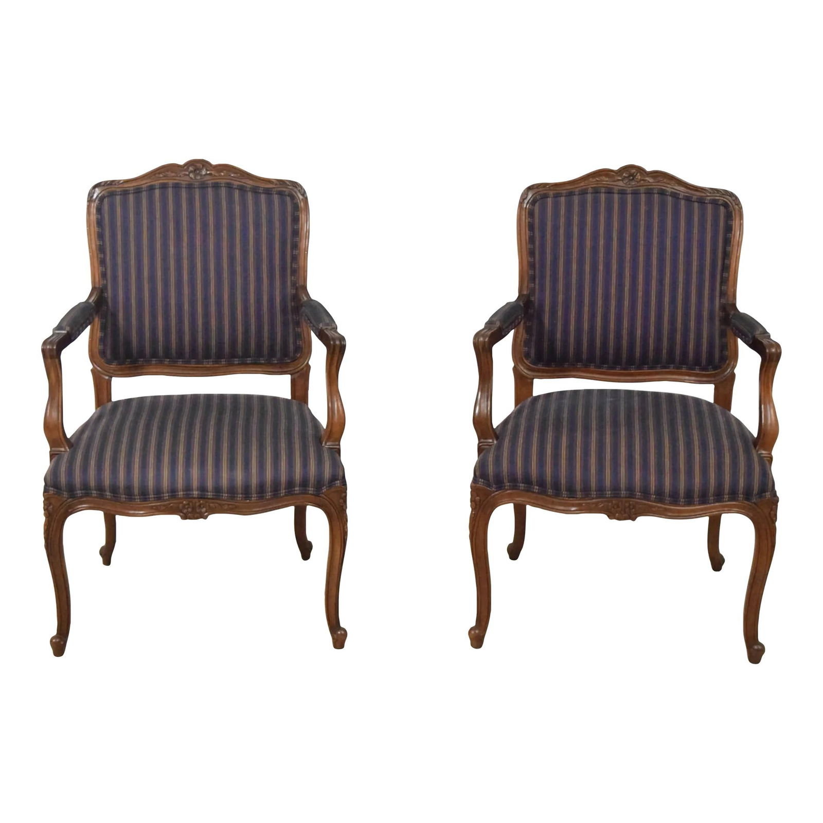 Elegant Pair of Kindel French Louis XV Upholstered Armchairs (1 of 9)
