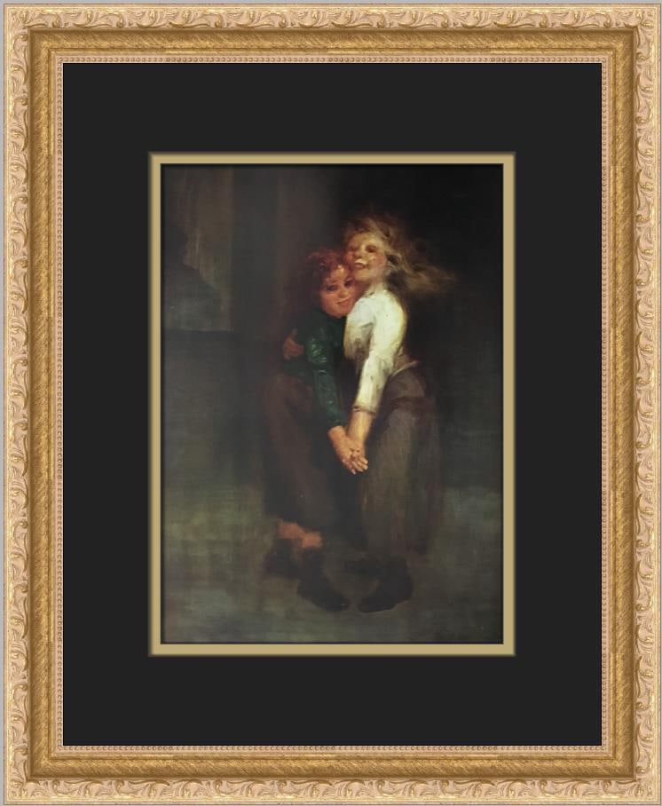 George Luks The Spielers Custom Framed Impressionist Print 16 x 13: George Luks The Spielers Custom Framed Impressionist Print 16 x 13 This exquisite custom framed print titled "The Spielers" by artist George Luks captures the essence of Impressionism. Produced betwee