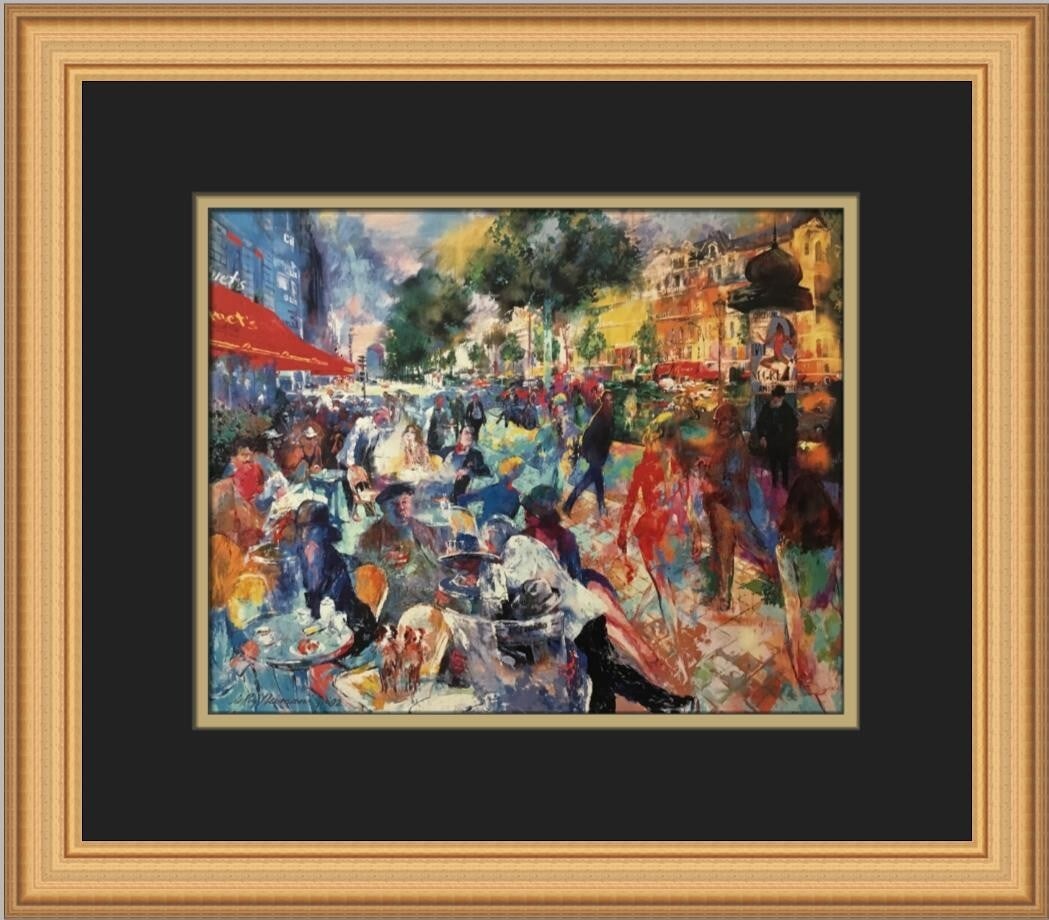 LeRoy Neiman Fouquets Custom Framed Art Print 14x16 Expressionism: LeRoy Neiman Fouquets Custom Framed Art Print 14x16 Expressionism This stunning custom framed print titled "Fouquets" by renowned artist LeRoy Neiman showcases a beautiful expressionist style. Measuri