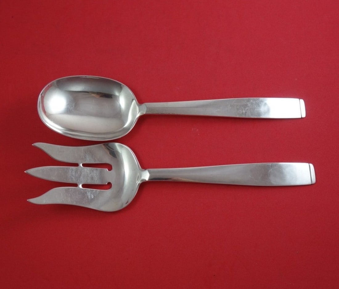 Porter Blanchard Oslo Sterling Silver 2-Piece Vegetable Serving Set 10" (1 of 2)