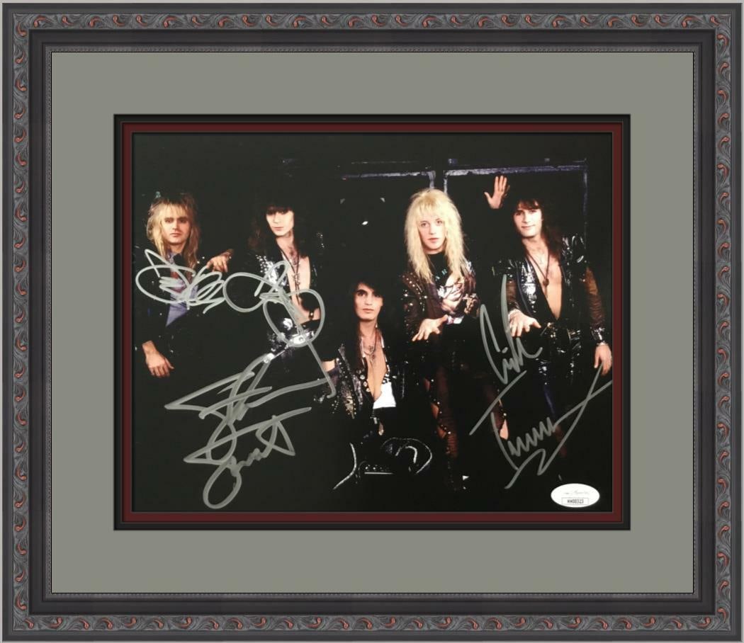 Warrant Band Signed 8x10 Photo Custom Framed JSA COA: Warrant Band Signed 8x10 Photo Custom Framed JSA COA This is a custom framed 8x10 photograph of the band Warrant, featuring the signatures of four members: Eric Turner, Jerry Dixon, Steven Sweet, and