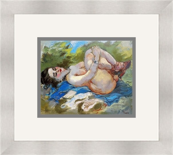 George Grosz Nude 1938 Custom Framed Offset Lithograph Print: George Grosz Nude 1938 Custom Framed Offset Lithograph Print This exquisite custom-framed print features the artwork "Nude 1938" by George Grosz, a prominent figure in the Expressionism movement. Meas