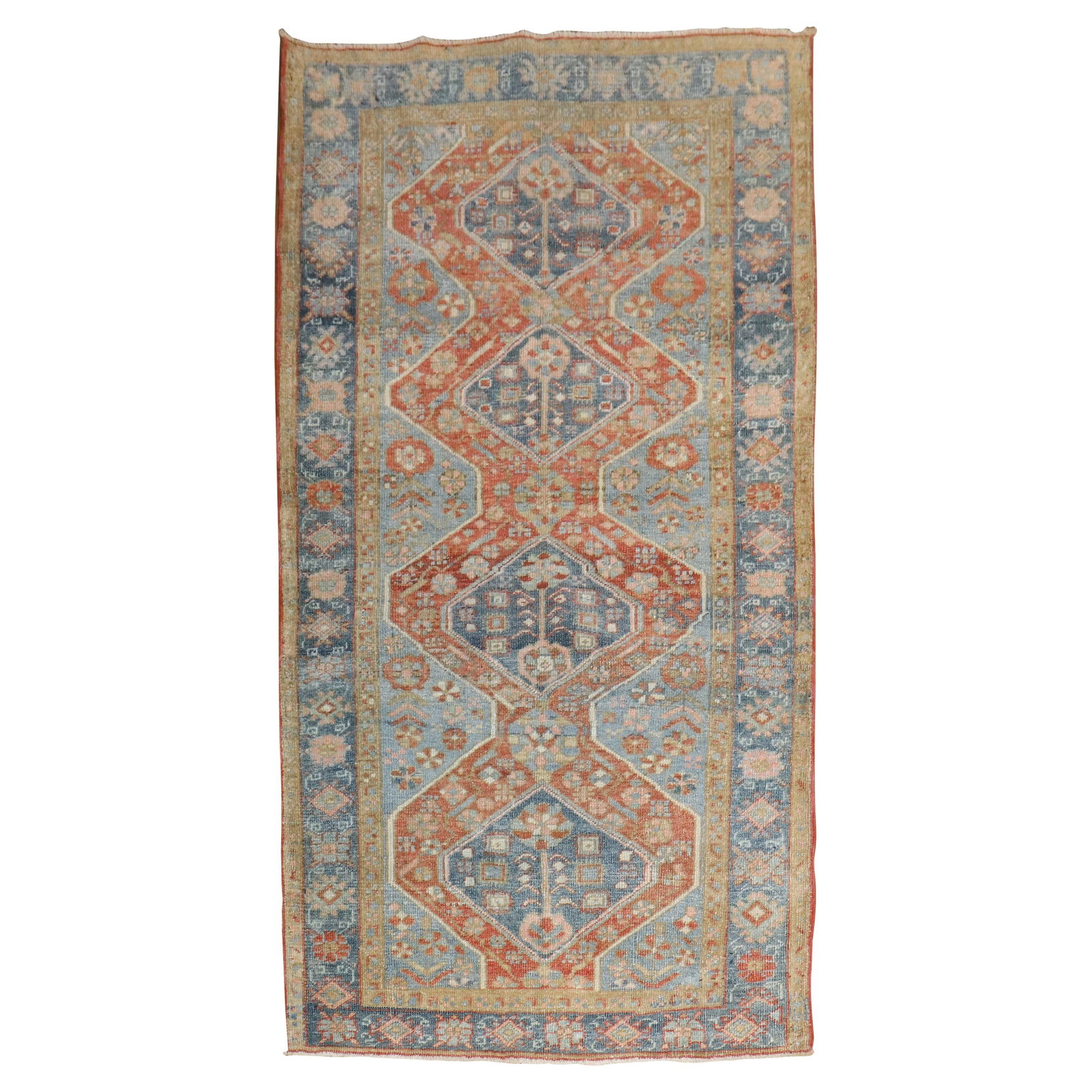 Zabihi Persian Heriz Scatter Rug Tribal Hand-Woven Wool 1920: Zabihi Persian Heriz Scatter Rug Tribal Hand-Woven Wool 1920 This exquisite Persian Heriz scatter rug features a stunning tribal design, hand-woven from high-quality wool. Originating from Iran, this