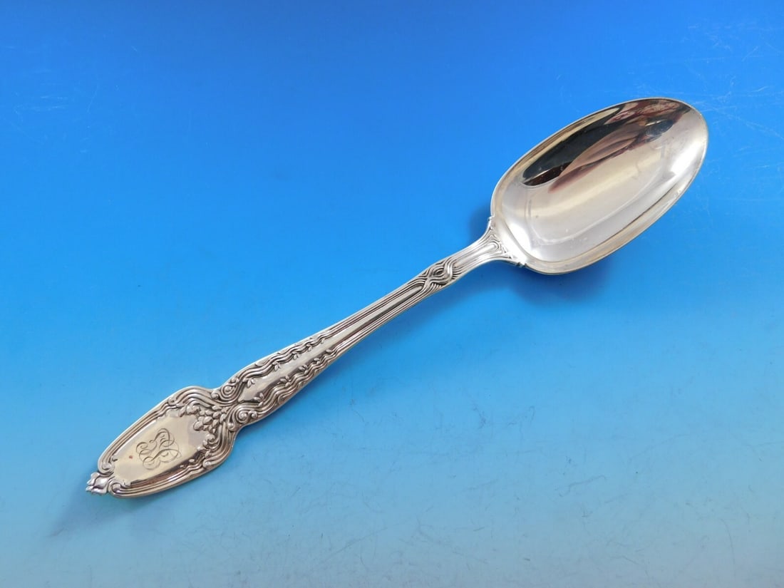 Tiffany & Co. Broomcorn Sterling Silver Serving Spoon 8.5" Monogrammed (1 of 4)
