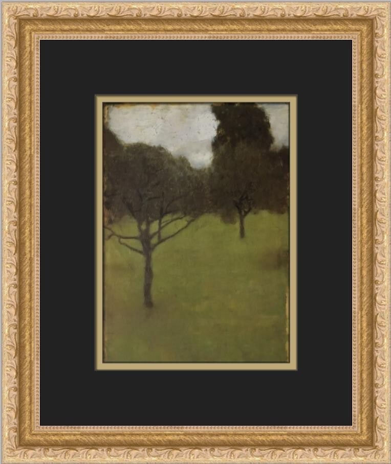 Gustav Klimt Orchard Custom Framed Lithograph Art Print 15 x 12: Gustav Klimt Orchard Custom Framed Lithograph Art Print 15 x 12 This stunning custom framed print titled 'Orchard' by Gustav Klimt beautifully captures the essence of figurative art. Measuring 15 inch